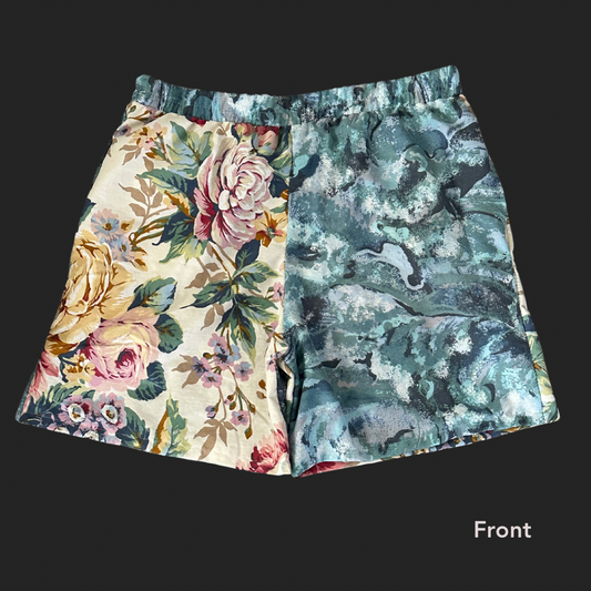 Floral + Drip Shorts